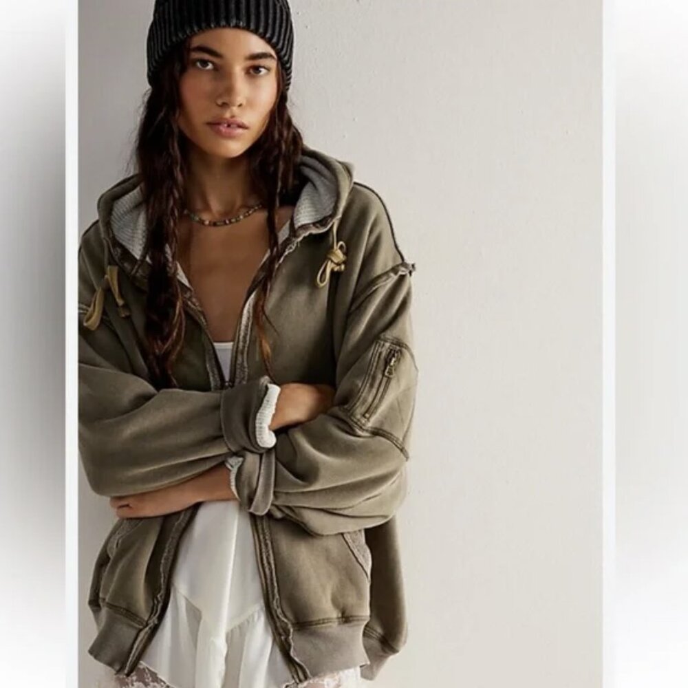 We The Free By Your Side Lined Hoodie, New, Green, XS - Picture 2 of 10